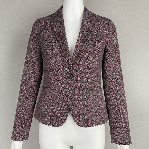 The Limited Women's XS Printed Blazer Geo Pattern Work Jacket Lined Career - Picture 2 of 9